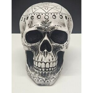 Gothic Zodiac Skull Resin Sculpture 6.3" Fortune Teller Table Decor